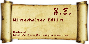 Winterhalter Bálint névjegykártya