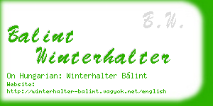balint winterhalter business card
