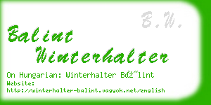 balint winterhalter business card